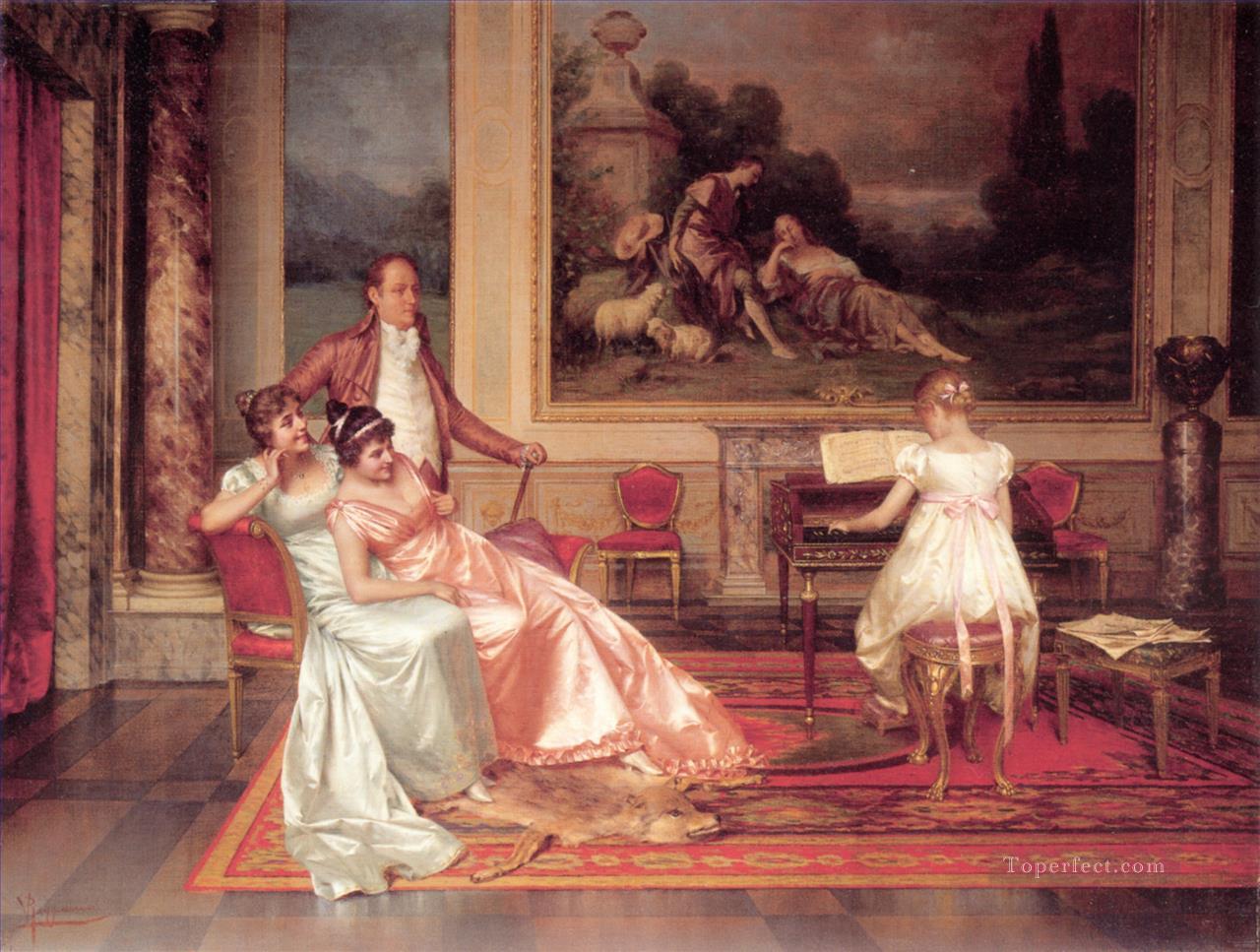 The Piano Recital lady Vittorio Reggianini Oil Paintings